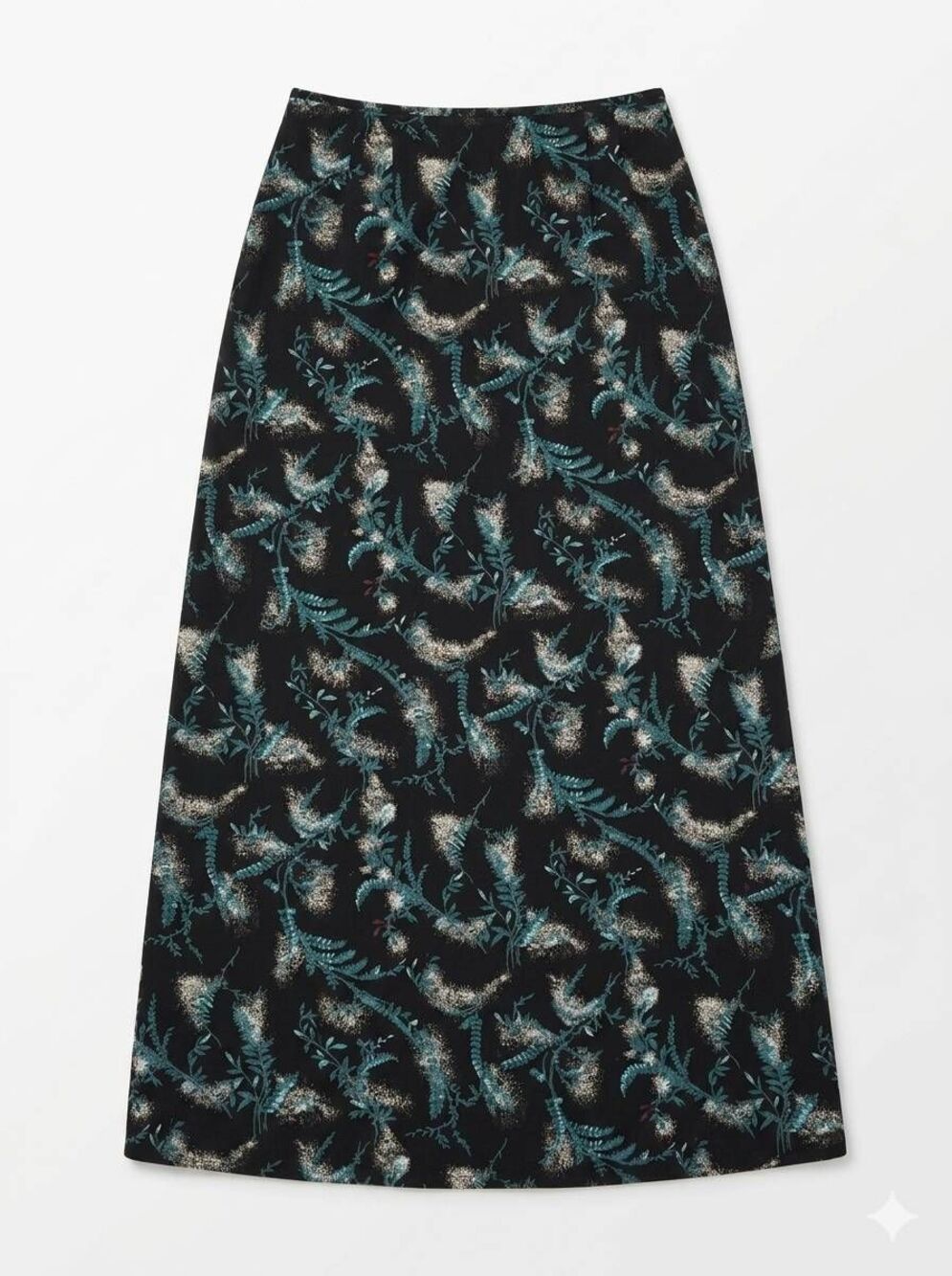 🔺️Vintage Izod Black & Green Leaf Print Skirt Size 8